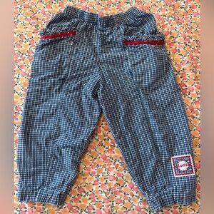 Levi's Kids Vintage Navy Checkered Pants with Red Trim